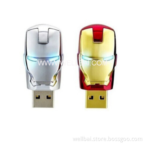 Gold Silver Cool Iron Man Metal USB Flash Memory